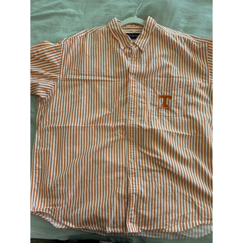 Ox Sport Tennessee Volunteers Orange Stripe Button Down Shirt XXL Game Day